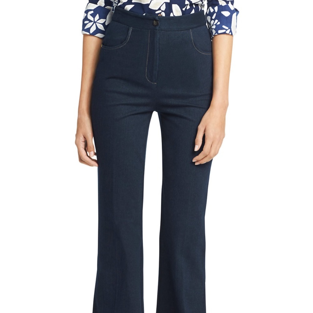 DVF Debbie High Waisted Denim Flare Pant